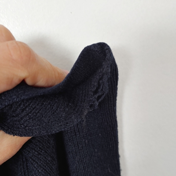 Women's Wool Blend Navy Vest - Picture 2 of 7